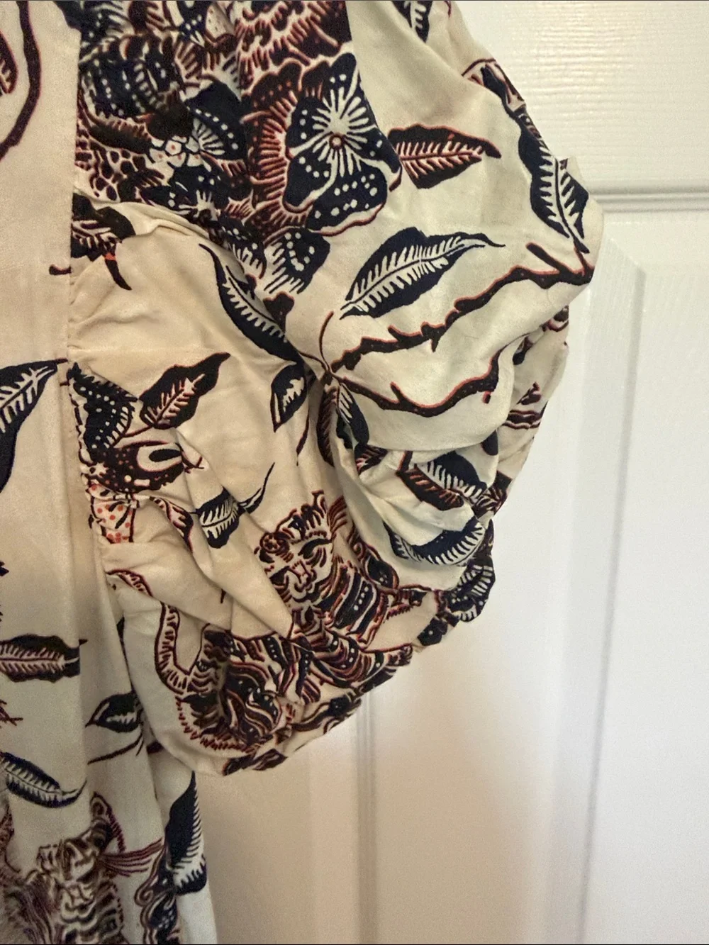 House of Harlow 1960 Cream Mini Dress with Brown Floral Print